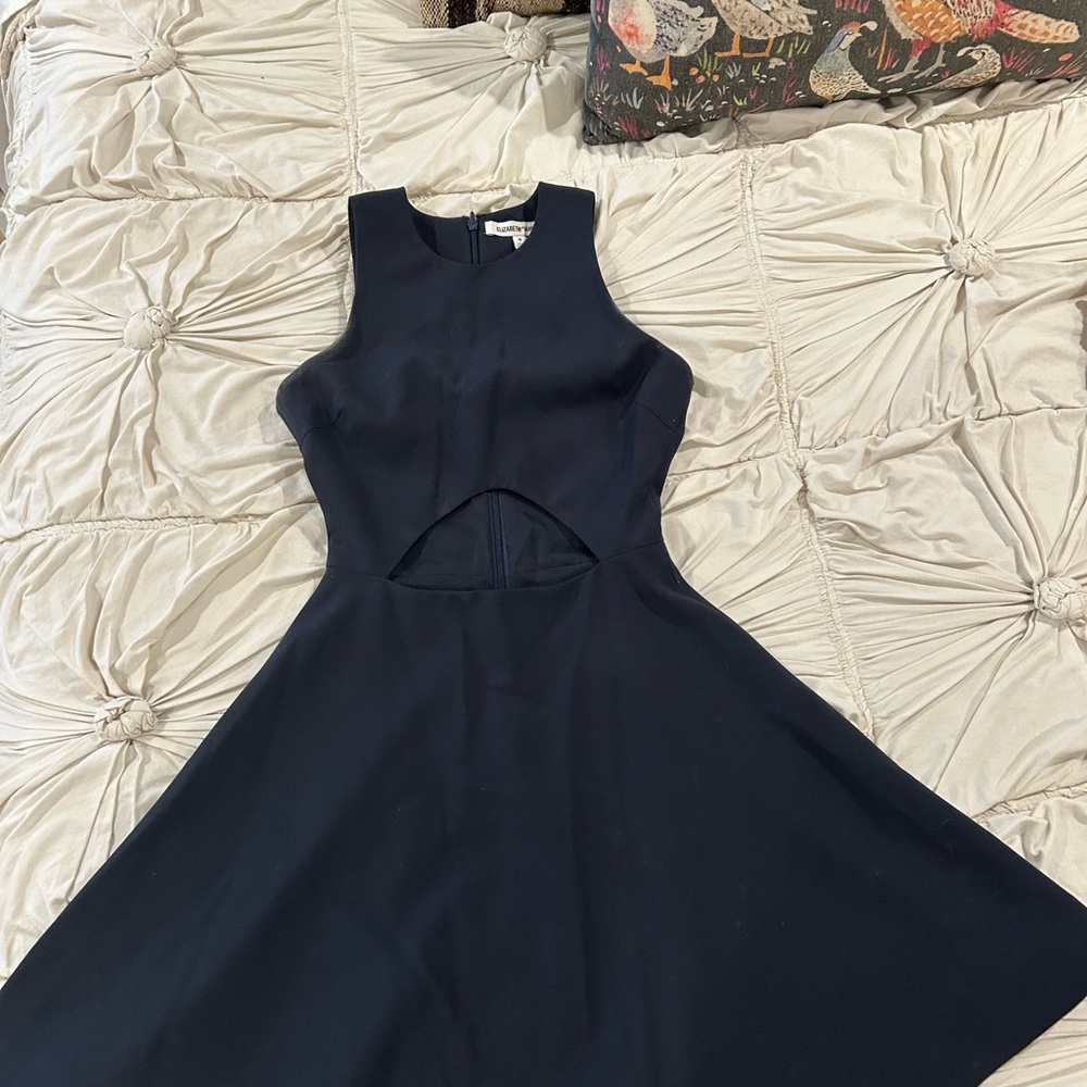 Elizabeth and James Navy Cutout Fit-and-Flare Dress- sz 0
